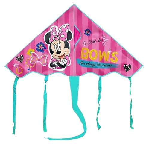 Aquilone Minnie Mouse per Bambini - 100x56 cm, Facile da Far Volare, Leggero e Resistente, Design Divertente con Personaggio Cartoon, Giocattolo Estivo per Mare, Parco e Giardino