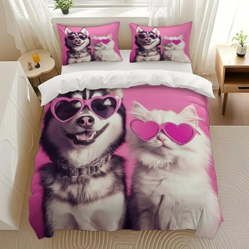 ERVGORN Sunglasses Duo Bedding Comforter Sets Bedding Set 3 Pieces (1 Duvet Cover 2 Pillowcases) with Zipper Closure Lightweight