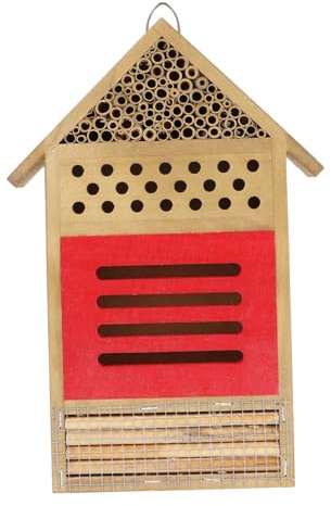 HAKIDZEL Bienenhotel Holz Bienenhaus Garten Nistplatz Für Weibliche Bienen Mit Luftspalten Wetterbeständig Und Langlebig Für Terrasse Und Imkerei