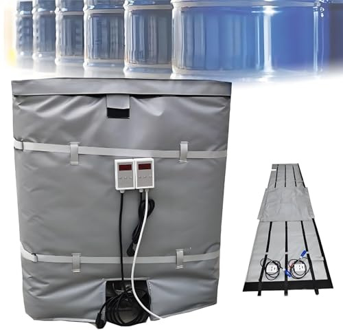 AiODiO Oil Barrel Heating Blanket,110V/220V IBC Drum Heater, Electric Drum Heating Blanket,Waterproof Insulation Materials,Quickly Heat, for IBC Plastic Tank Grey-120℃1000L