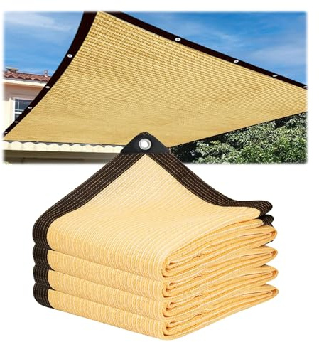 Vela ombreggiante con protezione UV al 90%, 3 x 5 m, in tessuto con occhielli, resistente al vento, per giardino, patio, pergola e serra
