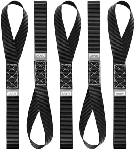 UIEXAY Spanngurt Set 800Kg 25Mm X 30Cm (5 Stück) – Zurrschlaufen & Gurtschlaufen Für Motorrad, Fahrrad, Auto, Anhänger – Robuste Spanngurte Mit Hoher Belastbarkeit Für Sicheren Transport(Schwar