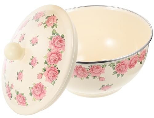 Alipis Bol Émail Vintage pour Riz et Soupe Bol de Rangement Léger et Pratique pour Maison et Restauration Couleur Aléatoire Couleur Aléatoire