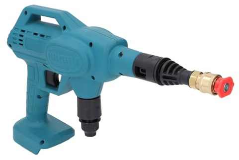 Asixxsix Sladdlös Högtryckstvätt, 305 PSI 130L/h Flöde Självsugande Bärbar Sladdlös Tvättmaskin, Batteridriven Högtryckstvätt med Flera Munstycken Skumkanon för Bil Hemmaträdgård