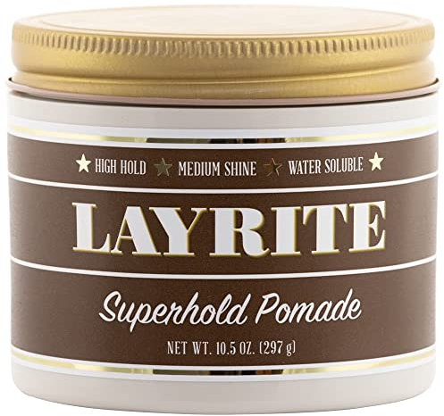Layrite Superhold Pomade 297g | High Hold | Water Soluble | Medium Shine