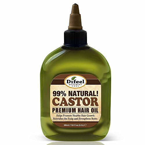 Difeel Premium 99% Natural Castor Hair Oil, Helps Promote Healthy Hair Growth, Nourishes Scalp & Strengthens Roots 235 ml