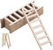 LATRAT Lot de 10 mini échelles en bois, décoration de haute qualité, échelle en bois 7 échelons, 2,2 x 6 cm