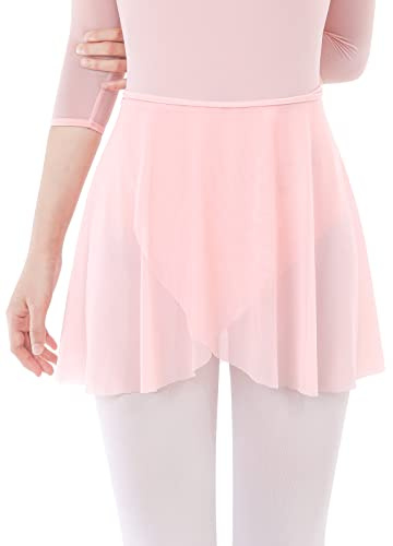 Ballet Wrap Skirt for Girls - Womens Pink Dance Skirt with Adjustable Waist Tie
