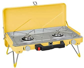 PEPDRO Stufa a Cassetta Stufa a Gas Portatile for Esterni Stufa a Gas Campeggio Esterno Stufa a Due estremità Stufa for Barbecue (Color : Yellow)