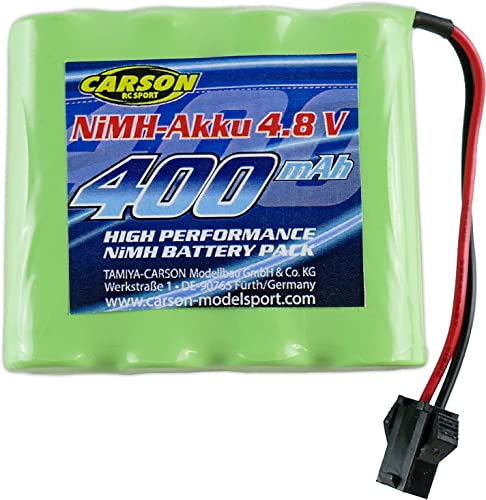 Carson 500608240 4,8V/400mAh NiMH Akku RC-BAU JST - RC Akku, Ersatzakku, Akku für ferngesteuerte Autos, RC Auto, Akku für RC Modelle, RC Batterie, Farblos