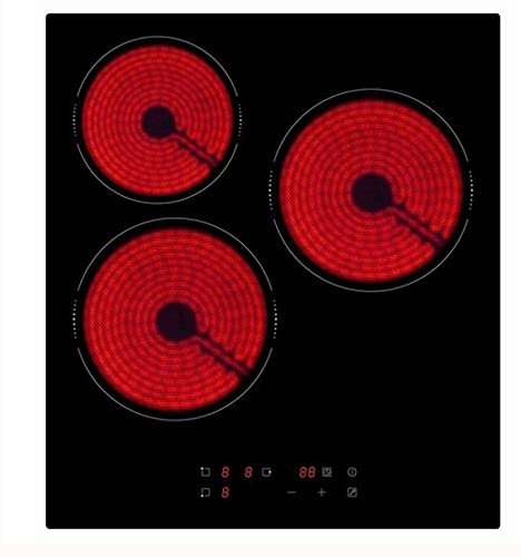 PKM Glaskeramik-Kochfeld 45 cm breit 3 Zonen rahmenlos Touch Control Timer