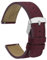 WOCCI 20mm Retro Leder Uhrenarmband für Herren und Damen, Ersatzarmband mit Silberne Schnalle (Rot)