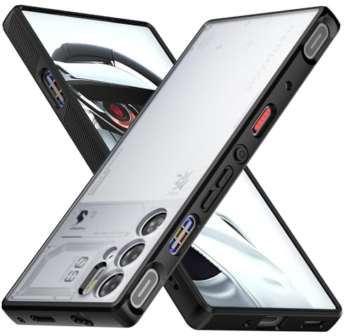 Foluu, Custodia per ZTE Nubia Red Magic 9 Pro / Red Magic 9 Pro+, opaca e traslucida, retro rigido in policarbonato e morbido poliuretano termoplastico, custodia bumper protettiva antiurto
