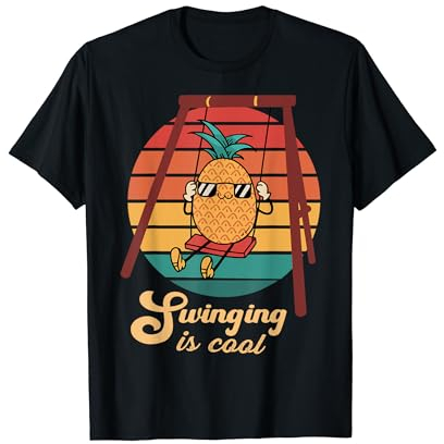 balançoire ananas cool drôle fruits hommes femmes enfants T-Shirt