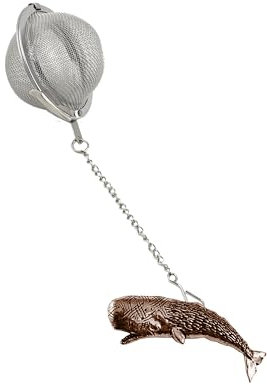 A36 Whale Copper Effect Emblem On A Tea Leaf Infuser Stainless Sphere Strainer