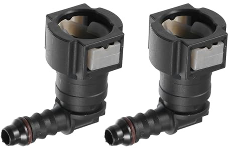 A ABSOPRO Conector Rápido De Combustible 90° 3/8-1/4 Gris 2 Piezas | Material Plástico, Color Gris Y Negro, Sae, Para Automóvil