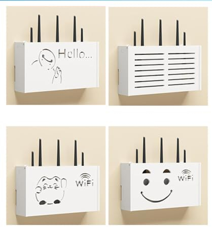 WLAN-Router-Aufbewahrungsbox, große Router-Box und Kabel-Concealer, Wandregal für Kabelbox, WLAN-Router-Aufbewahrungsregal, C-22 x 20 x 8,5 cm