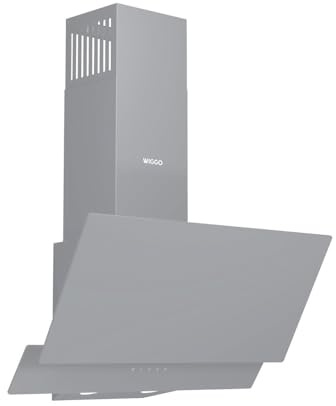 Wiggo WE-D632G(G) Vinklad köksfläkt - 60 cm - Grå Dubbelglas