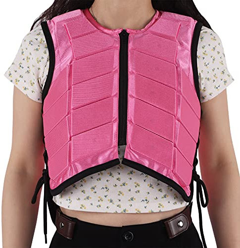 Bonbela Kinder-Reitweste, mit Schaumstoff Gepolstert, Sicherheits-Reitschutzausrüstung, Körperschutz, Rosa (CL)