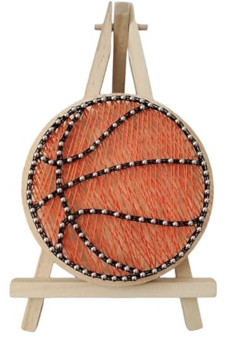 ZHONGJIUYUAN String Art Kit, DIY Bastelset für Erwachsene, für Anfänger bis Fortgeschrittene, Basteln Sie ein handgefertigtes Geschenk - (Bascketball-Design mit Holzregal