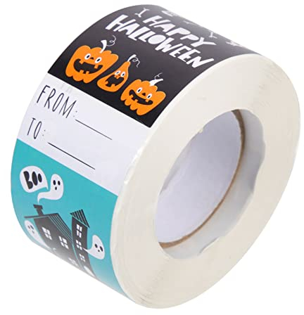 VILLCASE 4rollen Halloween Aufkleber Selbstklebende Etiketten Für Dekoration Partys Bunte Halloween-motive
