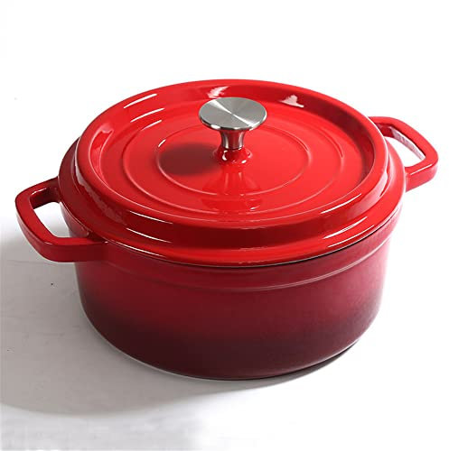 FHPEWXDG Cocotte Ronde Cocottes avec Couvercles Résistant au Four - Cocotte en Fonte avec Couvercle, Céramique Induction et Gaz Antiadhésif Dutch Oven ROA