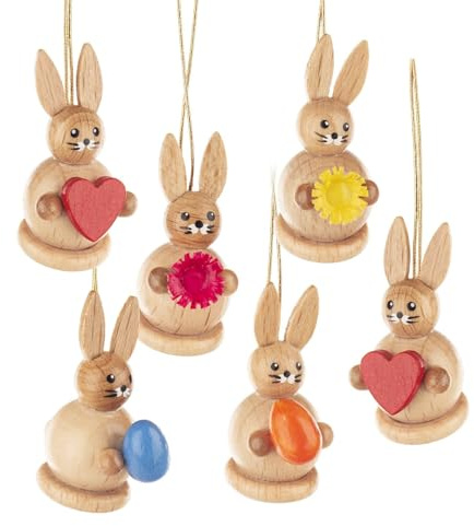 Rudolphs skattkista buskhänge minikaniner i en uppsättning B x H x D 2 x 3 x 2 cm NY påskhänge trädhänge påskdekoration påskkaninfigur påsk korg påskägg vår malmberg tvålar hare blommor