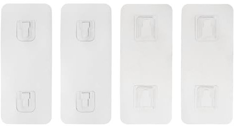 sourcing map 4pcs Adhesive Punch-Free Socket Holder, Power Strip Holder, Self-Adhesive Wall Mount Desk Socket Fixer for Remote Control, Router, Clear