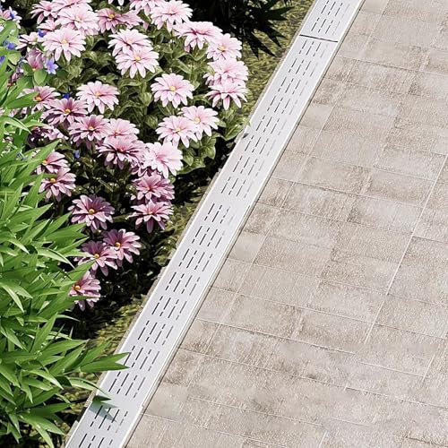 Enger Trench-Ablauf aus Edelstahl für Einfahrten, Betonduschen und Regenrinnen, stilvolle Entwässerungslösung für Gartentoilette und Garage