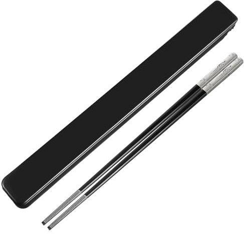Gjinxi Metall Essstäbchen Wiederverwendbar Tragbare Edelstahl Essstäbchen Mit Etui Lasergravierte Titan Essstäbchen Leichte Reise Essstäbchen Mit Etui Zum Ziehen Leicht Zu Reinigen Spülmaschinenfest
