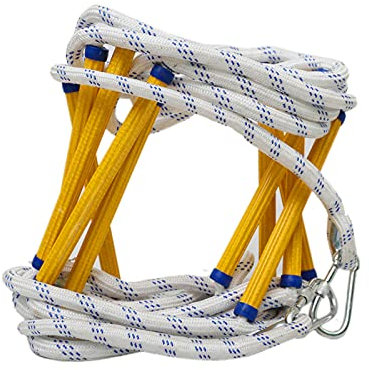 Échelle de Corde de Sauvetage Ignifuge 3 m à 20 m, échelle de Secours d'urgence, échelle de sécurité multifonctionnelle avec Crochets, pour intérieur/extérieur, capacité de Poids 420 kg (12