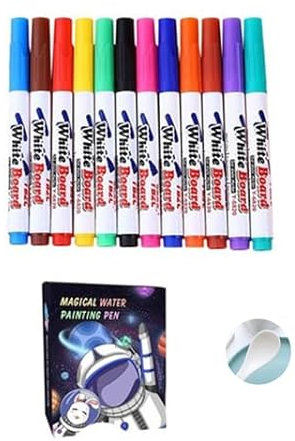 12 Color Magical Water Painting Pen, Water Art Pens With Spoon, Magical Water Painting Water Doodle Pens, Erasable Water-Based Marker Pens, Improve Drawing and Imagination (12 Colours)