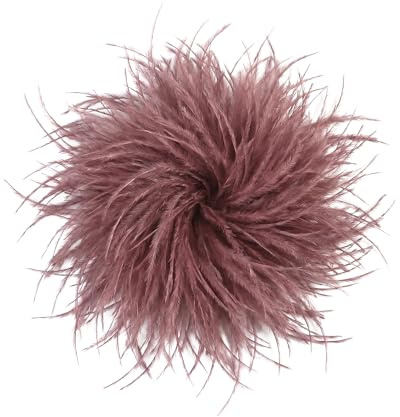 Baesics Federbrosche Damen - Feder Brosche zum Anstecken Ansteckblume | Aus echten Straußenfedern, federleicht und voluminös, 2-in-1 mit Nadel und Haarclip. Für Hochzeit, Fasching, Blazer, Kleid