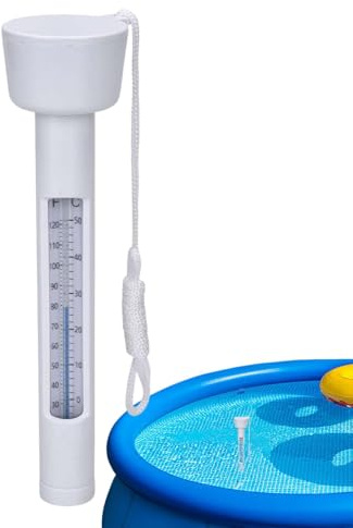 Quorvex Termómetro para Piscinas - Indicador Flotante de Fácil Lectura con Cuerda - 0-50℃ Termómetro Flotante de Agua Accesorio para Piscina, Acuario, Pecera, Exterior, Interior, Hogar