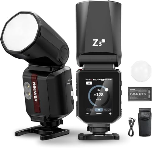 NEEWER 100Ws 2.4G TTL Hot Shoe Flash Speedlite Compatible with Fujifilm Cameras, Touch Screen, 1/8000s HSS, 2 Modeling Lamps, TTL/M Toggle, 3000mAh/500 Full Power Flash Studio Photography Light, Z3-F