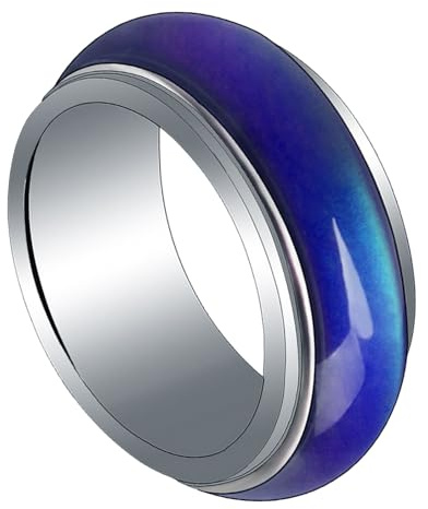 Supvox Stimmungsring mit Farbwechsel 8mm Temperaturabhängig Langlebiger Legierungsring für Damen und Modischer Schmuck