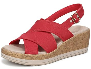 LifeStride Women's Rye Wedge Sandal Fire Red 7 M