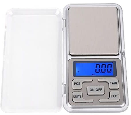 Qcwwy Balance de Poche Numérique, 500 G 0,1 G, Mini Balance électronique Portable de Haute Précision avec Rétroéclairage Bleu et Fonction de Comptage pour Bijoux de Cuisine, Petits