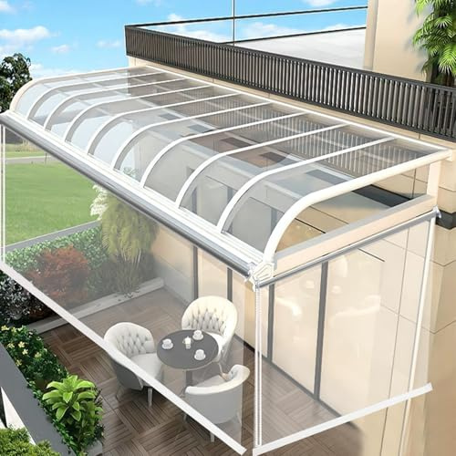 Tapparella Avvolgibile Trasparenti Moderne per Esterni,Tende a Rullo Oscuranti in Pvc,Impermeabili,Antipioggia,Antipolvere,Antivento,Tende Divisorie Facili da Montare (W150xH310cm/W59xH122)