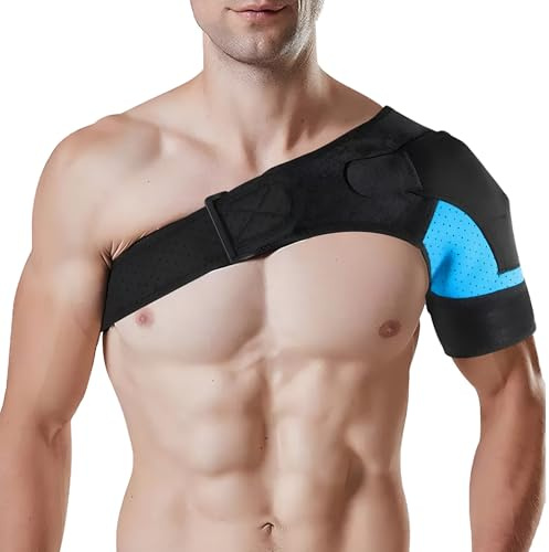 Azoisuwr Rotator Cuff Shoulder Support, Shoulder Brace for Women and Men, Adjustable Shoulder Brace Strap Breathable Soft for Relief Injuries