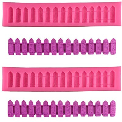 Voarge Aestm 2 pcs Kuchen Dekor Backen Werkzeuge, Zaun Silikon Ausstechform Ausstecher Fondant Hochzeit Torten Deko, Zaun