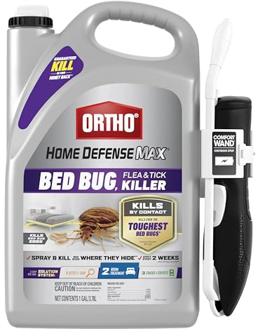 Ortho Home Defense Max Bed Bug, Flea and Tick Killer with Comfort Wand - Ready To Use Insect Spray for Home, Kills Bed Bug Eggs, Fleas & Ticks, 1 gal.