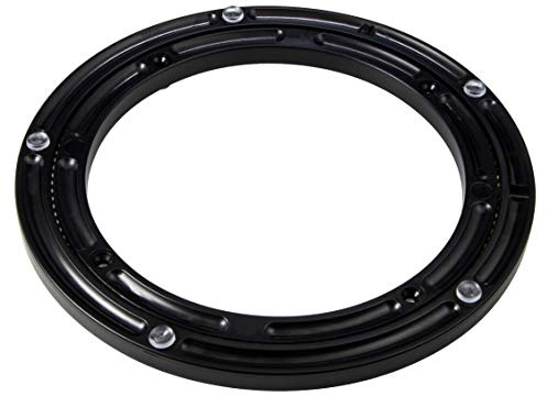 Gedotec - Manopola girevole a 360° per carichi pesanti, Ø 230 mm, piatto girevole in plastica nera, con cuscinetto a sfera di pressione, portata 200 kg, anello girevole per viti per mobili,