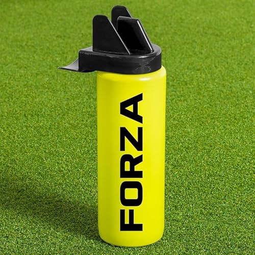 FORZA Bouteille d’Eau de Sport Hygiénique de 1 Litre | Bouteille Sans BPA avec Embout Sans Contact | Idéale pour les Équipes Sportives | Équipement Essentiel (Jaune, Pack de 20)
