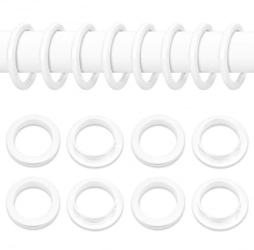 Trimming Shop Plastic Curtain Eyelets Round Shape Grommet Rings Clips for Window, Door, Room Curtains, Backdrop Attachment, DIY Drapery Supplies (40mm, White, 8pcs)