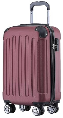 BEIBYE Hartschalen-Koffer Trolley Rollkoffer Reisekoffer Handgepäck 4 Rollen (M-L-XL-Set) (Weinrot, M)