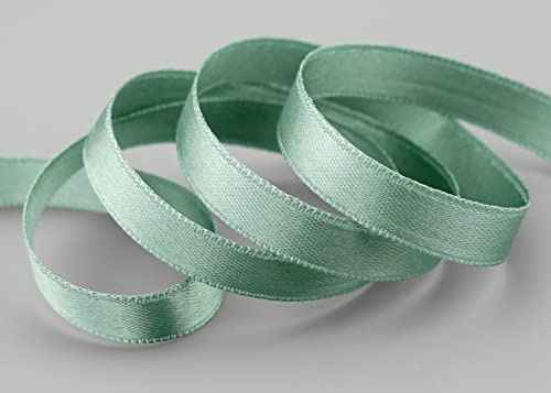 finemark 25 m x 10 mm Satinband ALTGRÜN Grün (556) doppelseitiges Schleifenband aus Satin ohne Draht weich und glänzend Geschenkband Deko Band Double face Dekoband Dekorieren Basteln