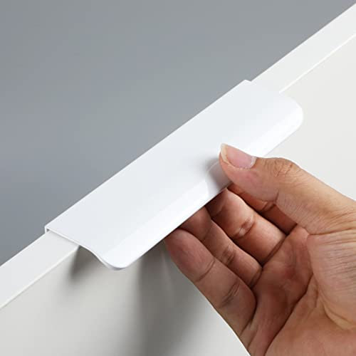 HY HUIJUN 2 Pezzi Maniglie Armadio Nascoste, per Mobili Maniglie Bianco Alluminio Maniglia di Armadio da Cucina Maniglie per Mobili da Cucina Maniglia del Cassetto