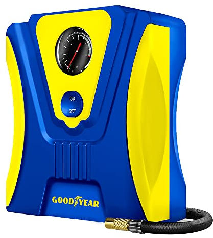 GOODYEAR Compresor inflador de neumáticos de Coche portátil | Cable de Encendedor de Cigarrillos 3M | 12 V