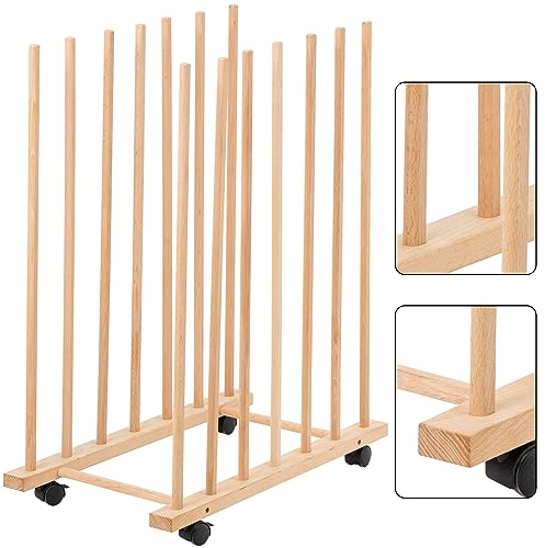Somime Großes Kunstregal mit Vier Lenkrollen – Holz-Leinwand-Aufbewahrungsständer bietet Platz für bis zu 152,4 cm große Zeichenbretter, Drucke, Tafeln, Gemälde und Kunstwerke | Bietet Platz für bis zu 152,4 cm große Zeichenbretter, Drucke, Paneele, Gemälde und Kunstwerke